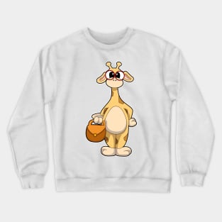 Giraffe with Glasses & Bag Crewneck Sweatshirt